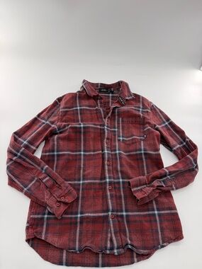 Vans Skateboarding Red Plaid Flannel Button Up Shirt Men’s Medium